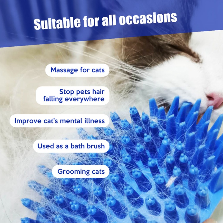 Cepillo de baño e masaxe para coidado do cabelo de mascotas